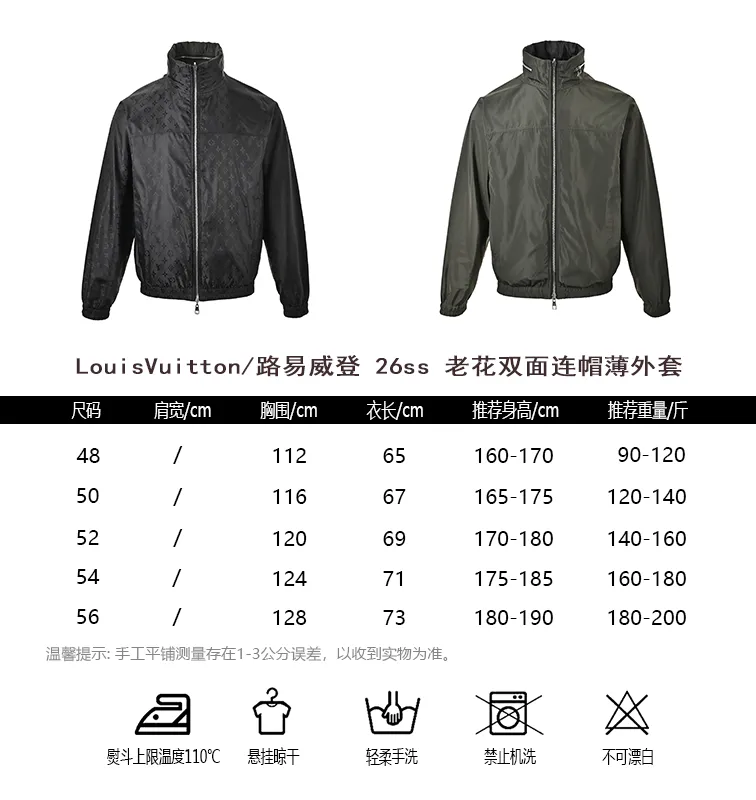 Louis Vuitton/Louis Vuitton 26ss presbyopic double-sided hooded thin coat